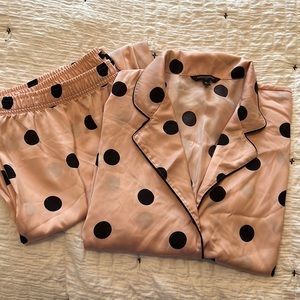 2pc Banana Republic Pink Polka Dot Pajamas, size XL